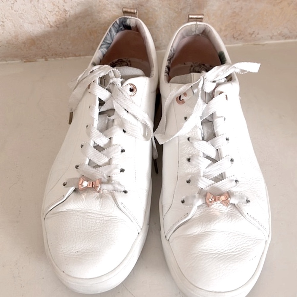 Ted Baker Sneaker White Leather London Rose Gold 9 Kelleip Vacation Lace Blossom